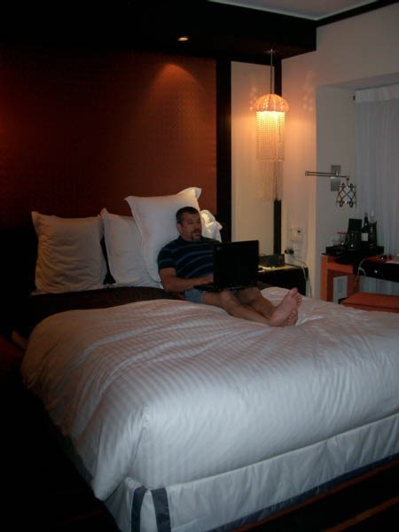 Daniel recovers at the swanky Hotel Victor in South Beach
