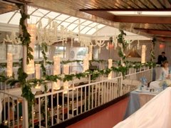 Mark & Stuart's wedding boat decked out