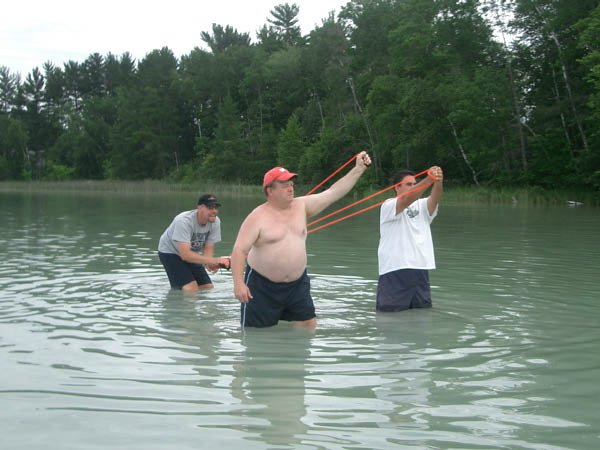 Uncle Dick & cousins Tom & Ken bomb the heck out of Lake Rolofson